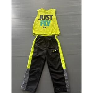 Nike Kids two Piece Pants and Shirt Neon Green 2T Active Wear